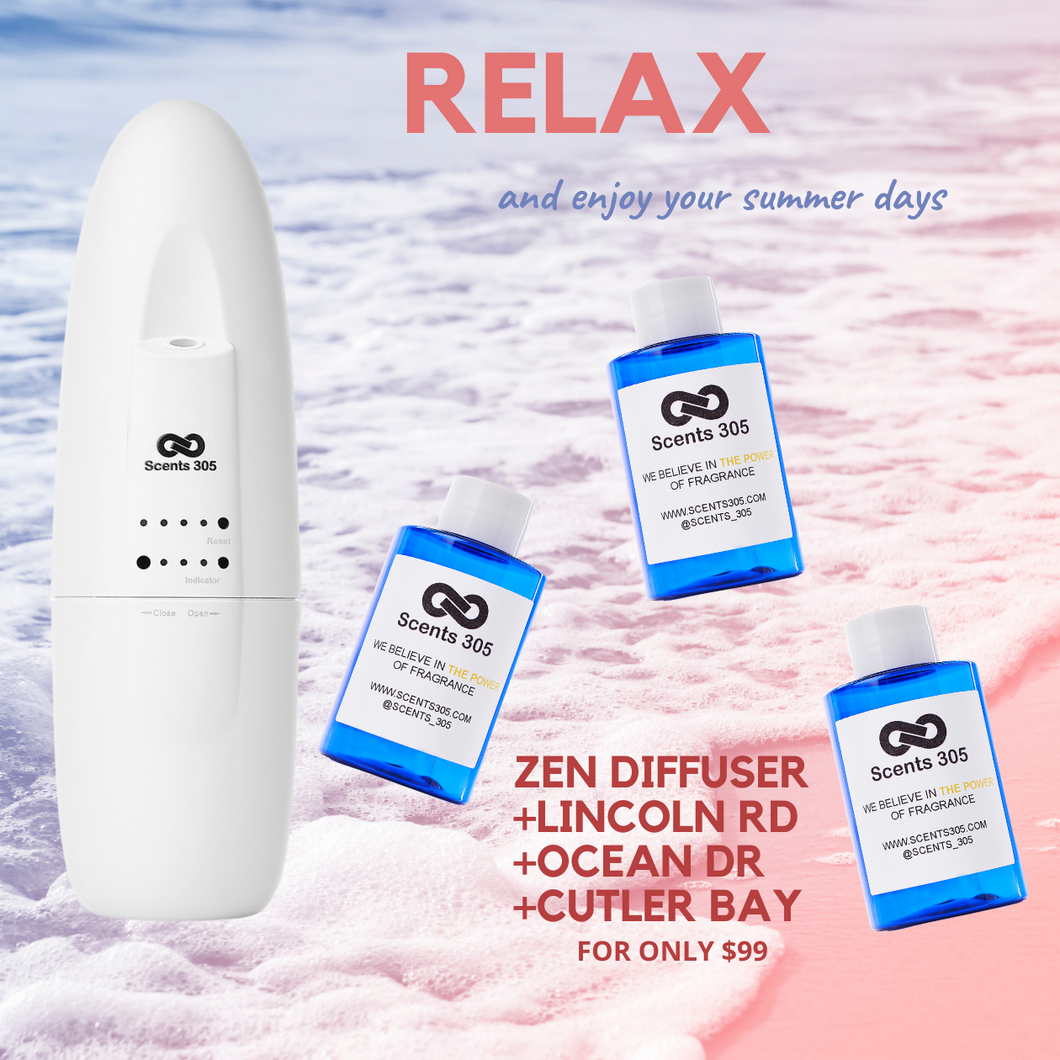 Combo # 3   Zen Diffuser Coral Gables + Miami Christmas+ Kendall