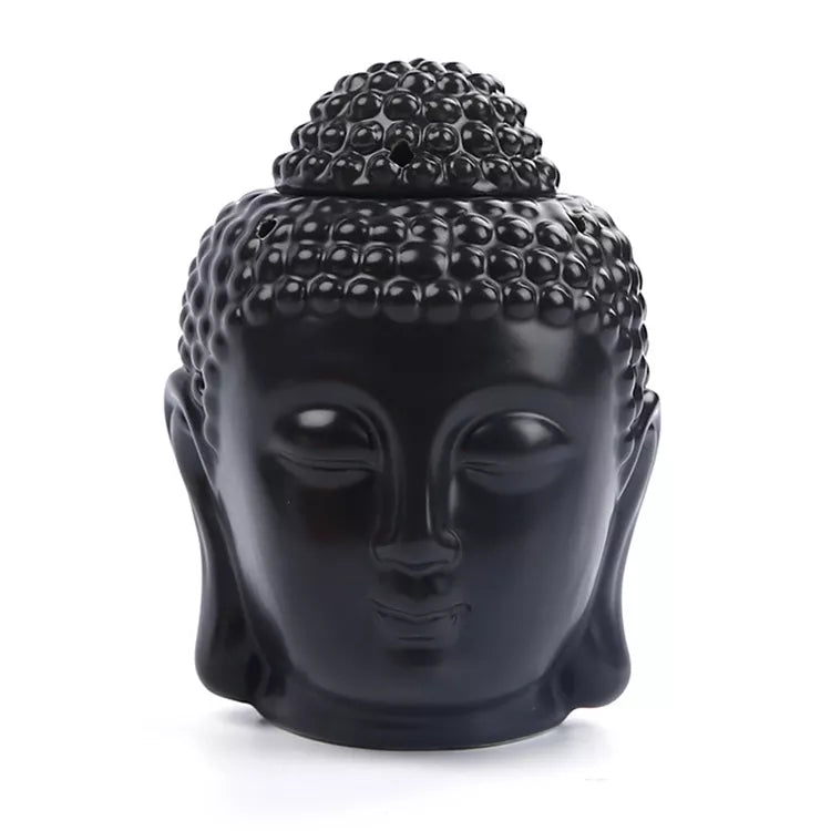 Peaceful Buddha Head Essential Oil Burner with Candle Spoon