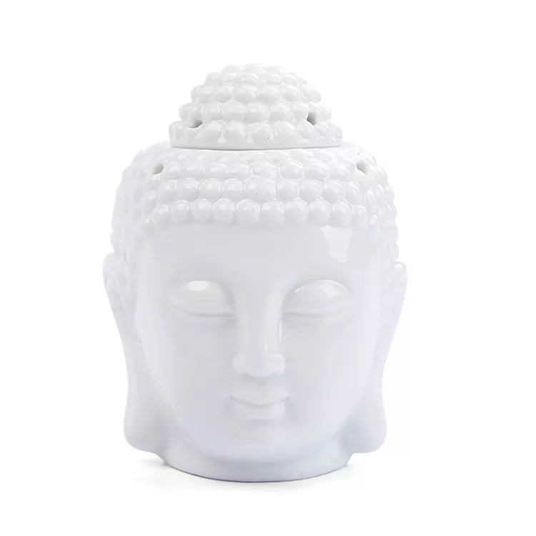 Peaceful Buddha Head Essential Oil Burner with Candle Spoon